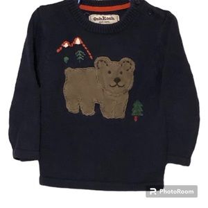 OshKosh B’Gosh Bear Outdoors Kids Graphic Crewneck Knit Cotton Sweater 24 MOS